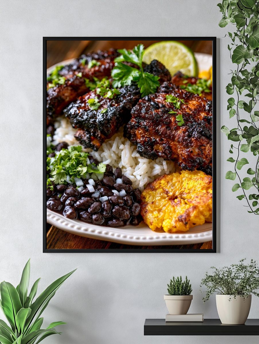 Caribbean Rice and Chicken Food Print. — room view 4