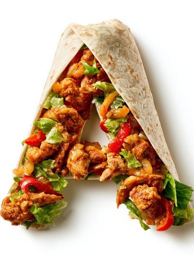 Chicken Wrap Letter A Food Print. poster