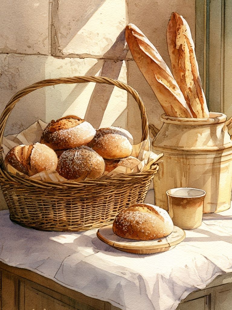 Sunlit Bakery Still Life Print. poster detail