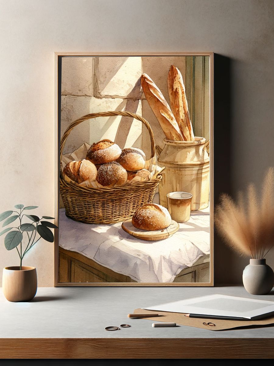 Sunlit Bakery Still Life Print. — room view 2