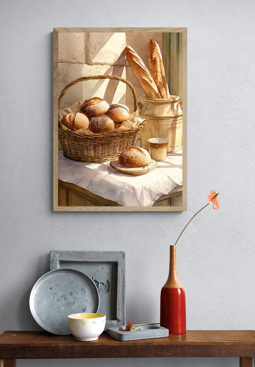 Sunlit Bakery Still Life Print. — room view 3