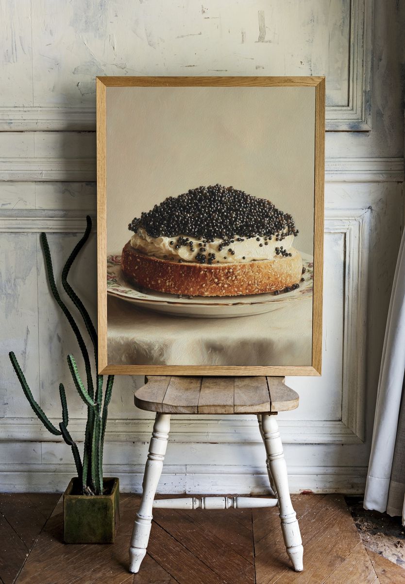 Caviar on Bread Still Life Print room preview