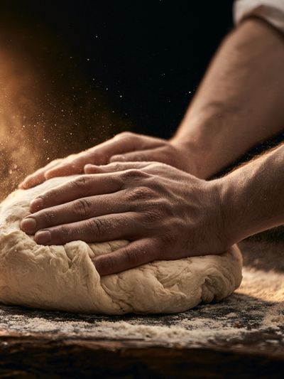 Artisan Bread Kneading Photography Poster. poster