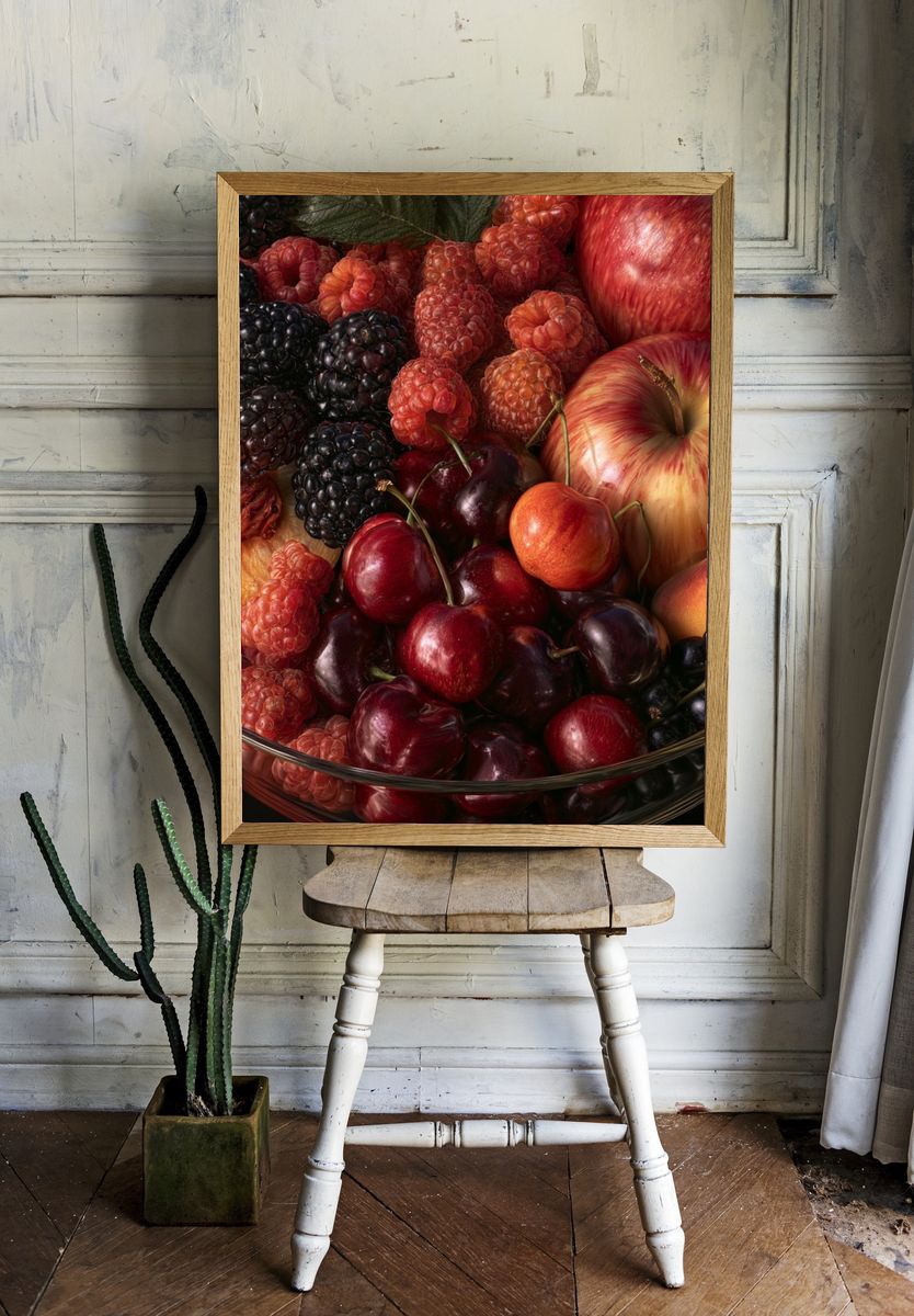Autumn Fruit Still Life Print. — room view 1