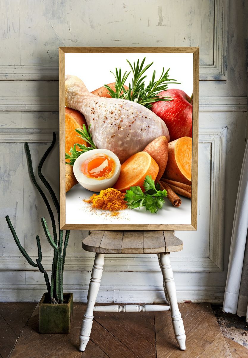 Farm-Fresh Food Still Life Poster. — room view 1