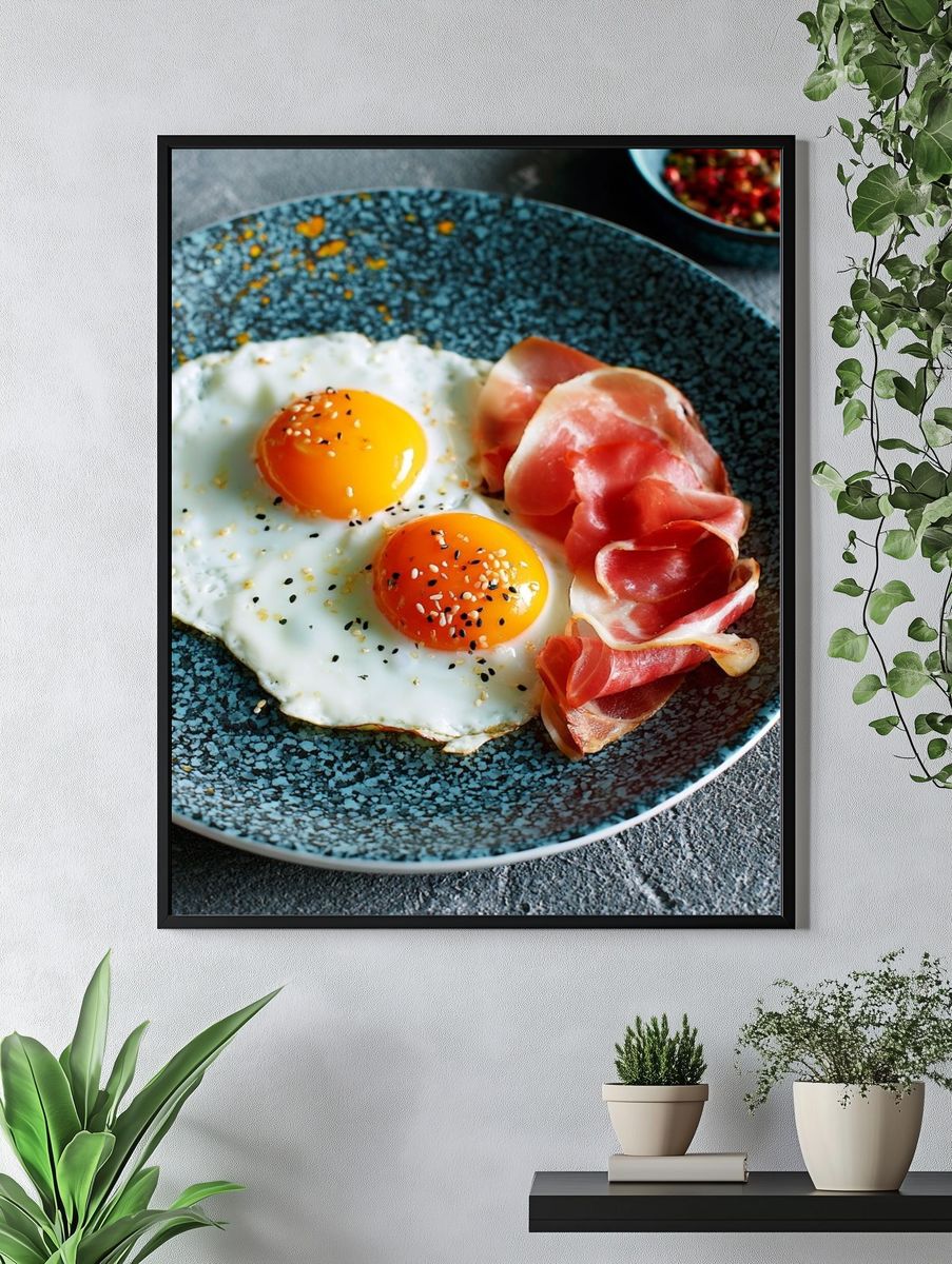 Gourmet Eggs and Prosciutto Print. — room view 4