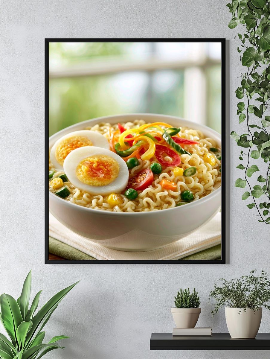 Colorful Ramen Bowl Photography Poster. — room view 4