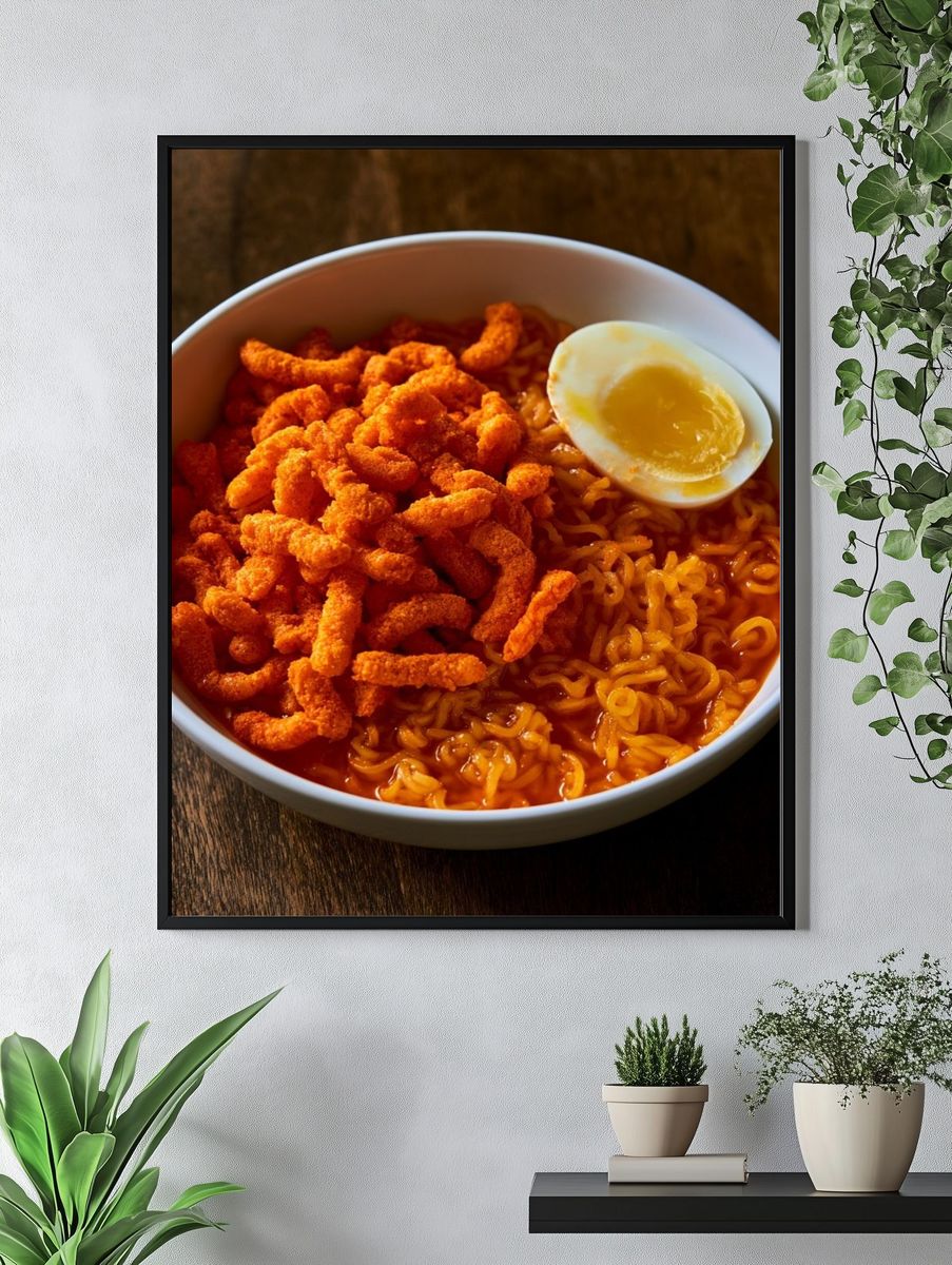 Spicy Ramen Bowl Photography Poster. — room view 4