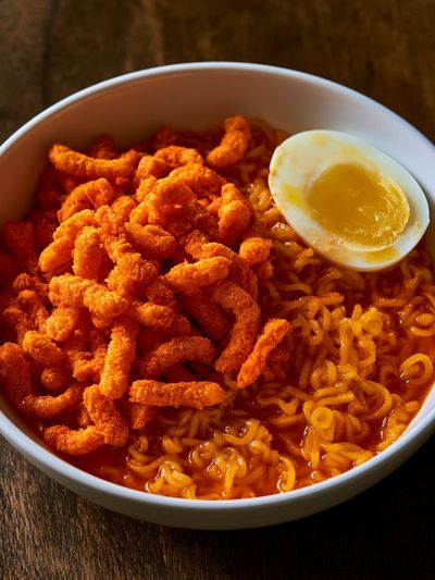Spicy Ramen Bowl Photography Poster.