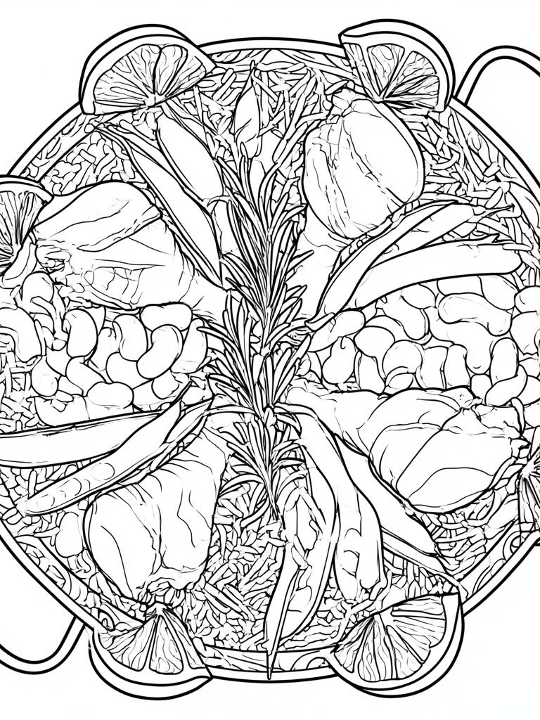 Herbal Citrus Paella Illustration Poster. poster detail