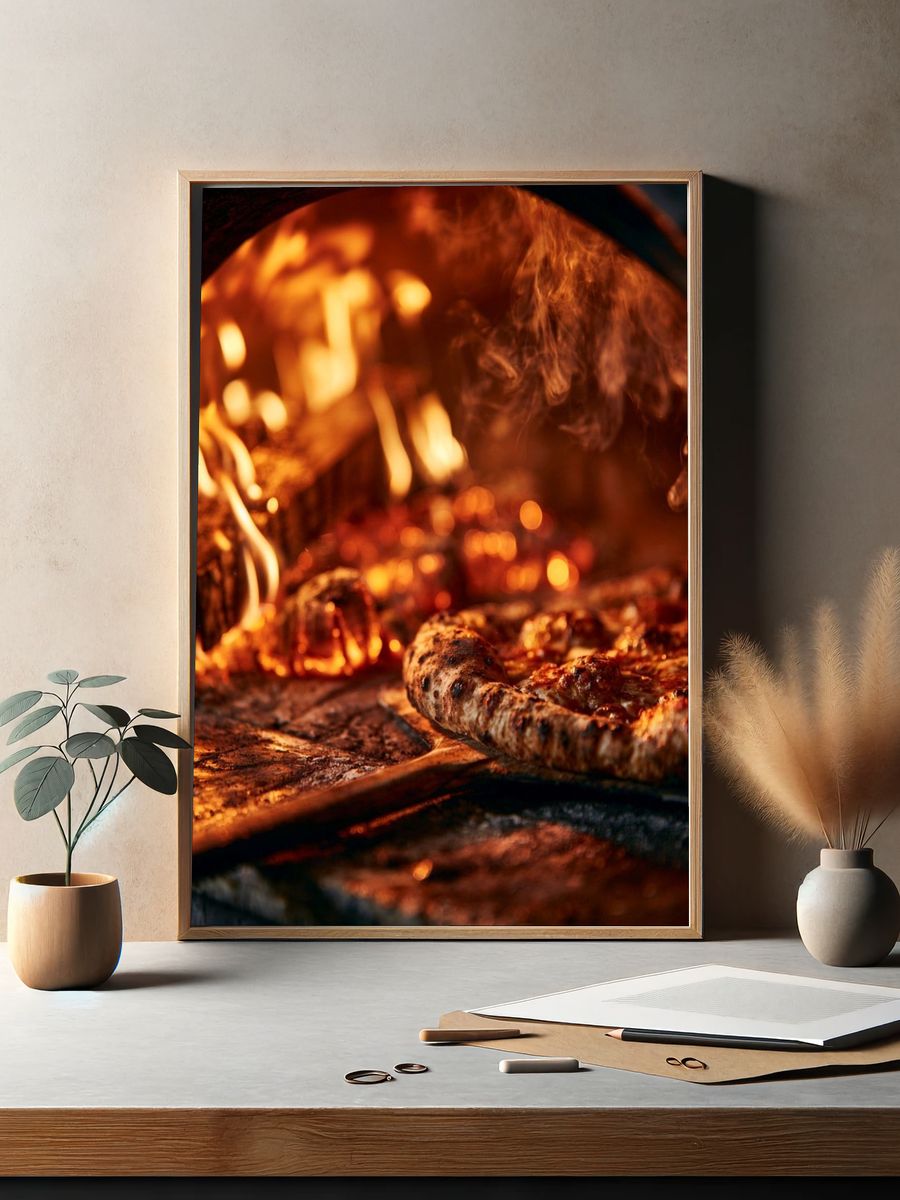 Wood-Fired Pizza Oven Photography Poster. — room view 2