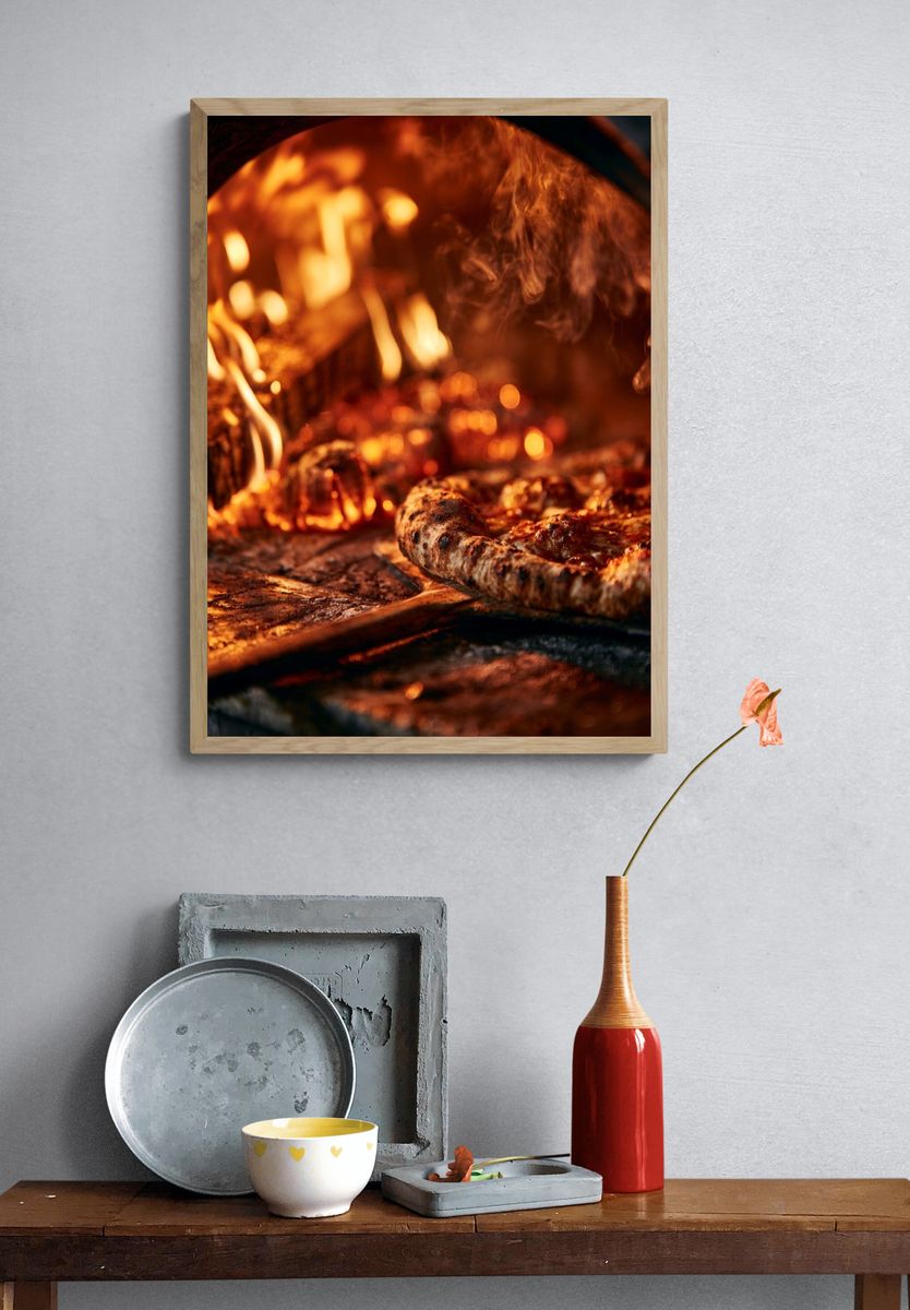 Wood-Fired Pizza Oven Photography Poster. — room view 3
