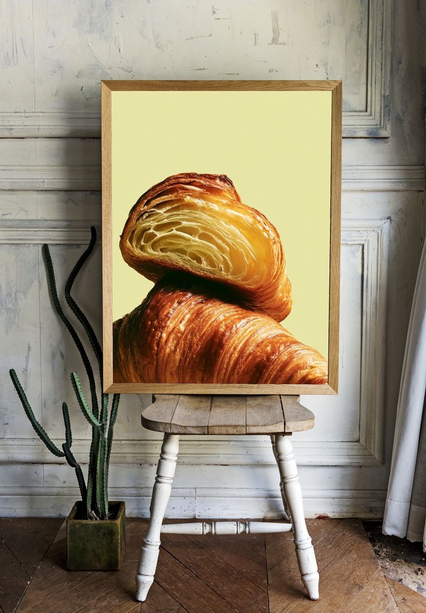 Croissant Still Life Photography Poster. room preview