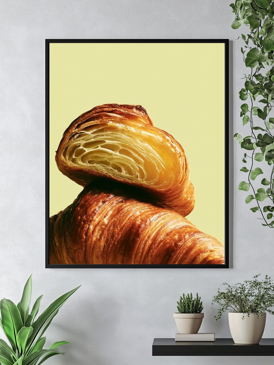 Croissant Still Life Photography Poster. — room view 4