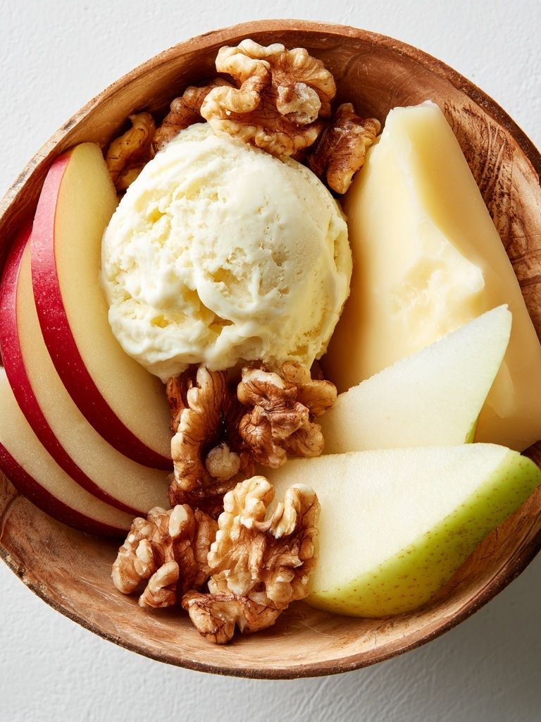 Apple and Ice Cream Bowl Print. poster detail