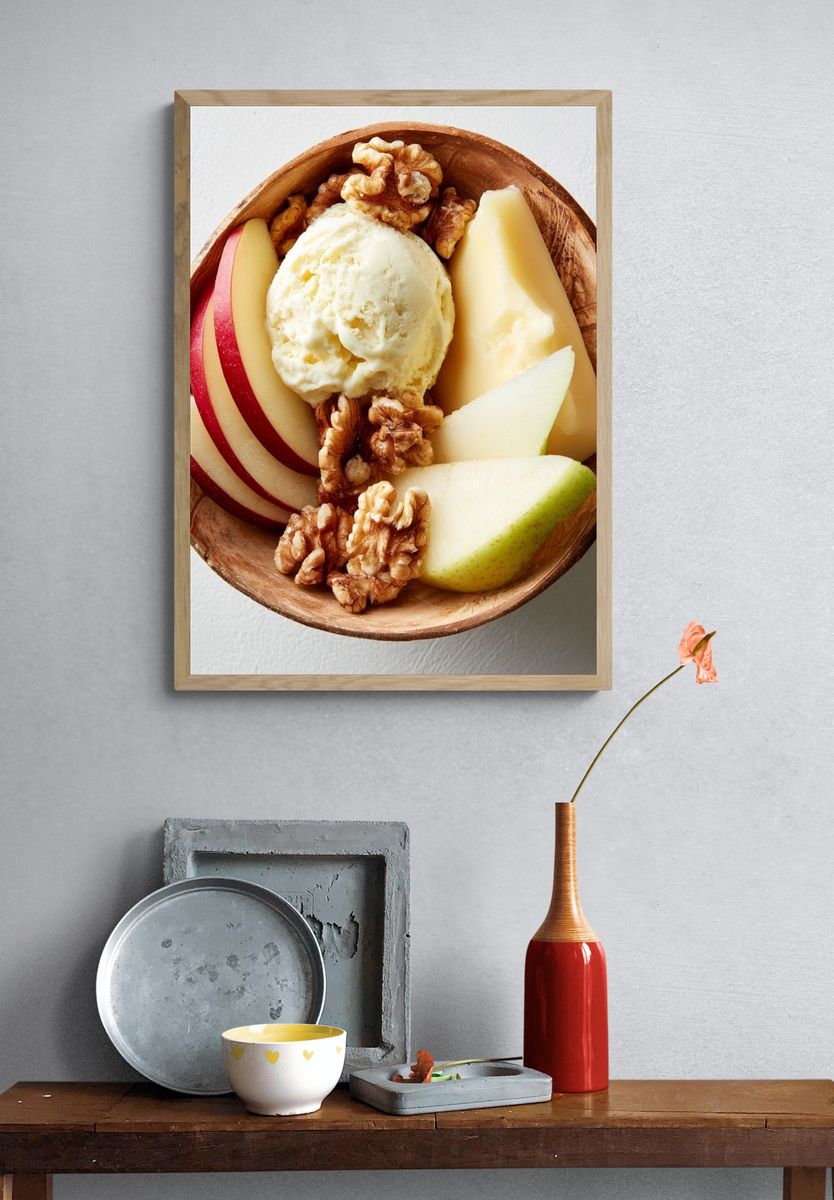 Apple and Ice Cream Bowl Print. — room view 3