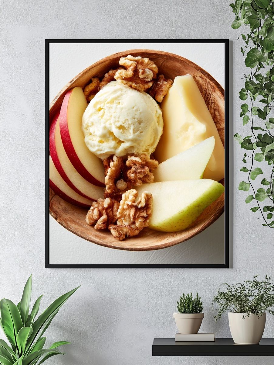 Apple and Ice Cream Bowl Print. — room view 4