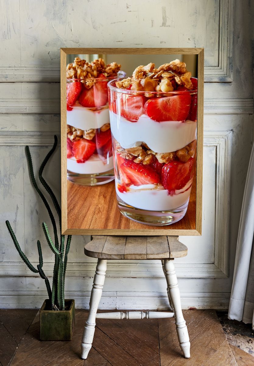Strawberry Yogurt Parfait Print. — room view 1
