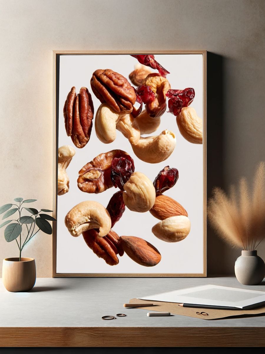 Floating Nuts and Berries Print. — room view 2