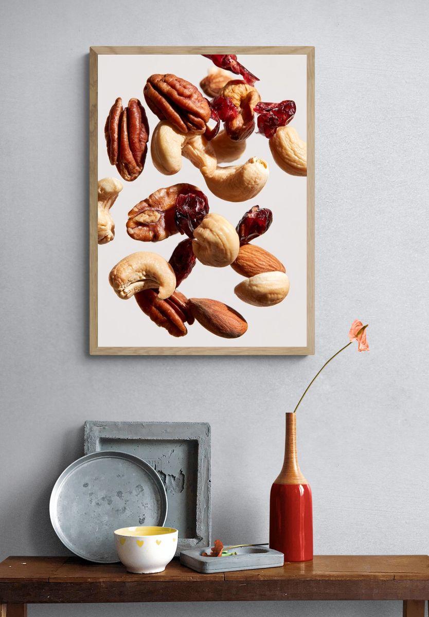 Floating Nuts and Berries Print. — room view 3