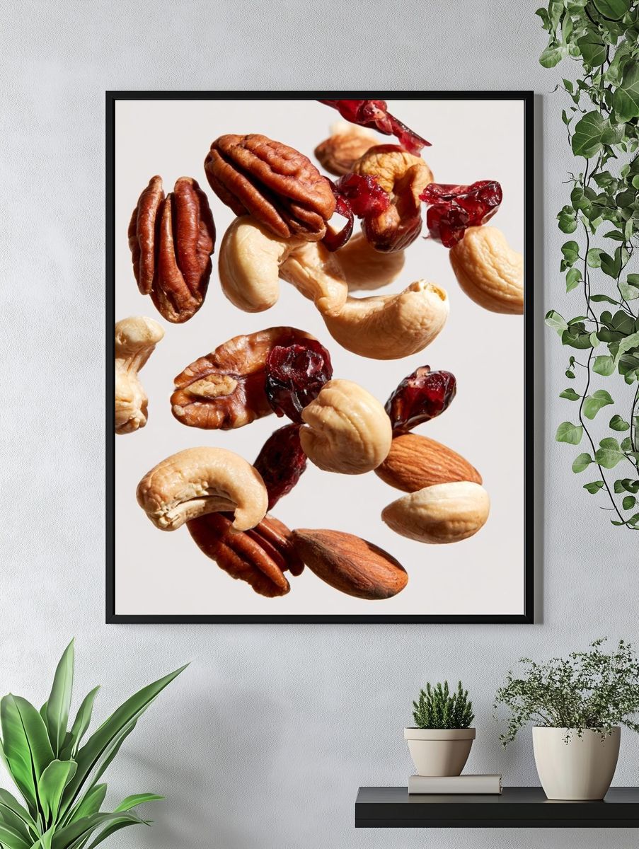 Floating Nuts and Berries Print. — room view 4