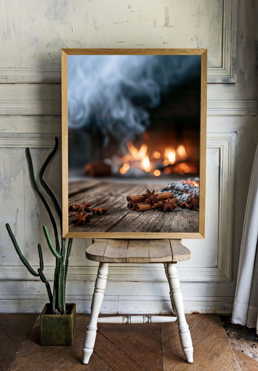 Cinnamon and Star Anise Still Life Poster. — room view 1