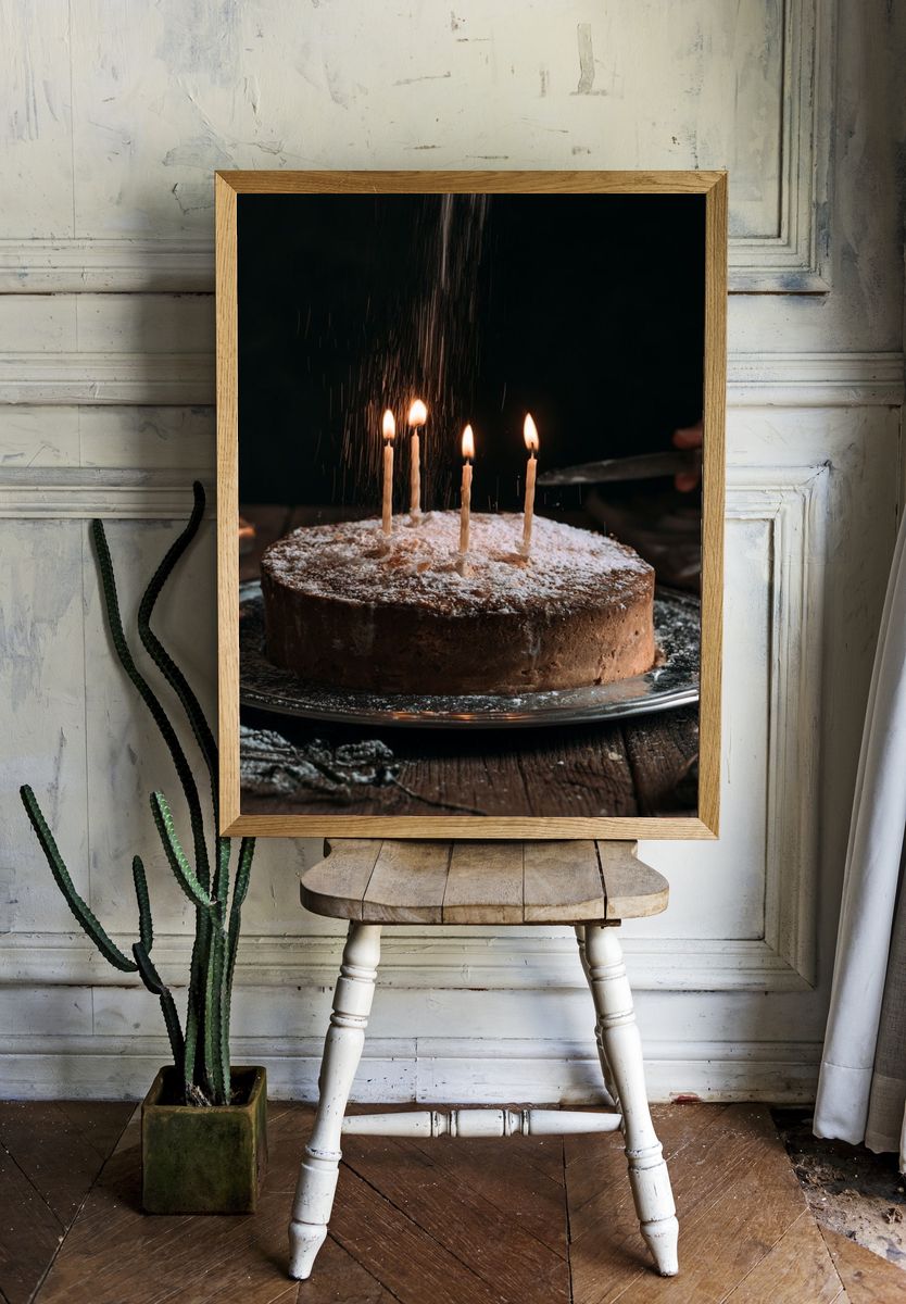 Birthday Cake Candlelight Poster. room preview