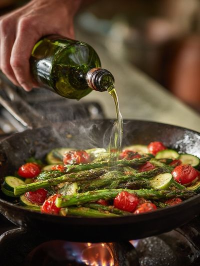 Olive Oil Sizzle Kitchen Photography Poster. poster
