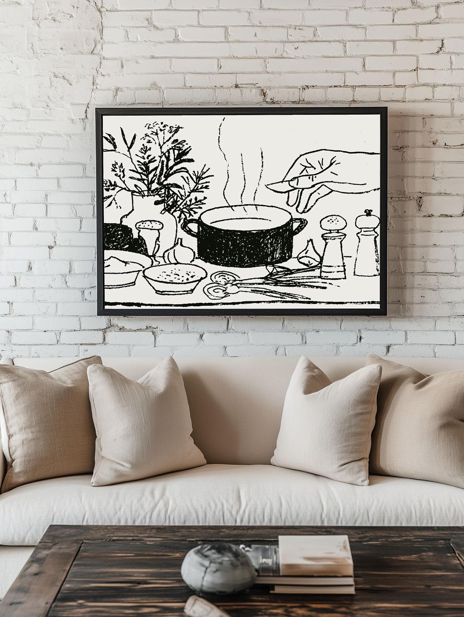 Herbal Kitchen Still Life Print. — room view 1