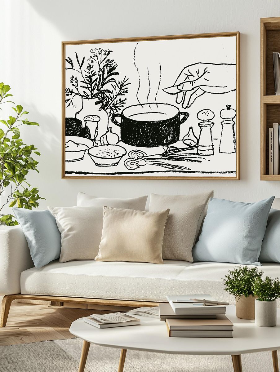 Herbal Kitchen Still Life Print. — room view 2