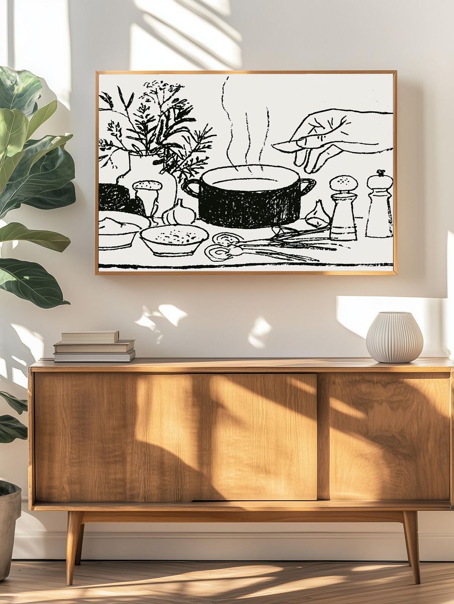 Herbal Kitchen Still Life Print. — room view 3