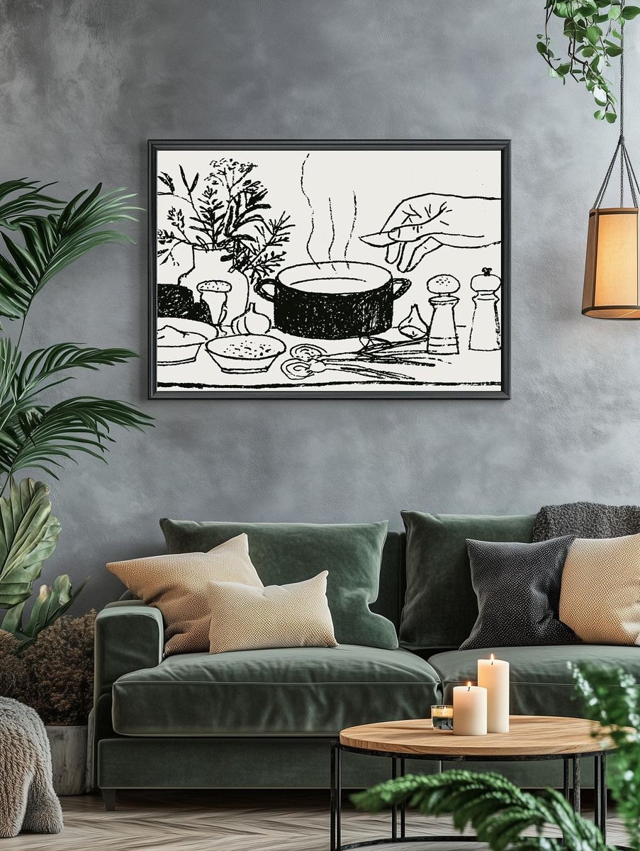 Herbal Kitchen Still Life Print. — room view 4
