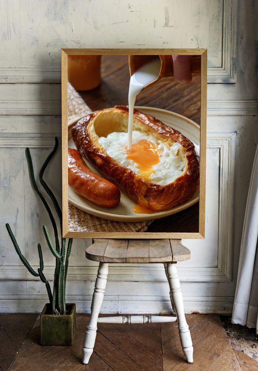Breakfast Pastry and Egg Food Poster. room preview