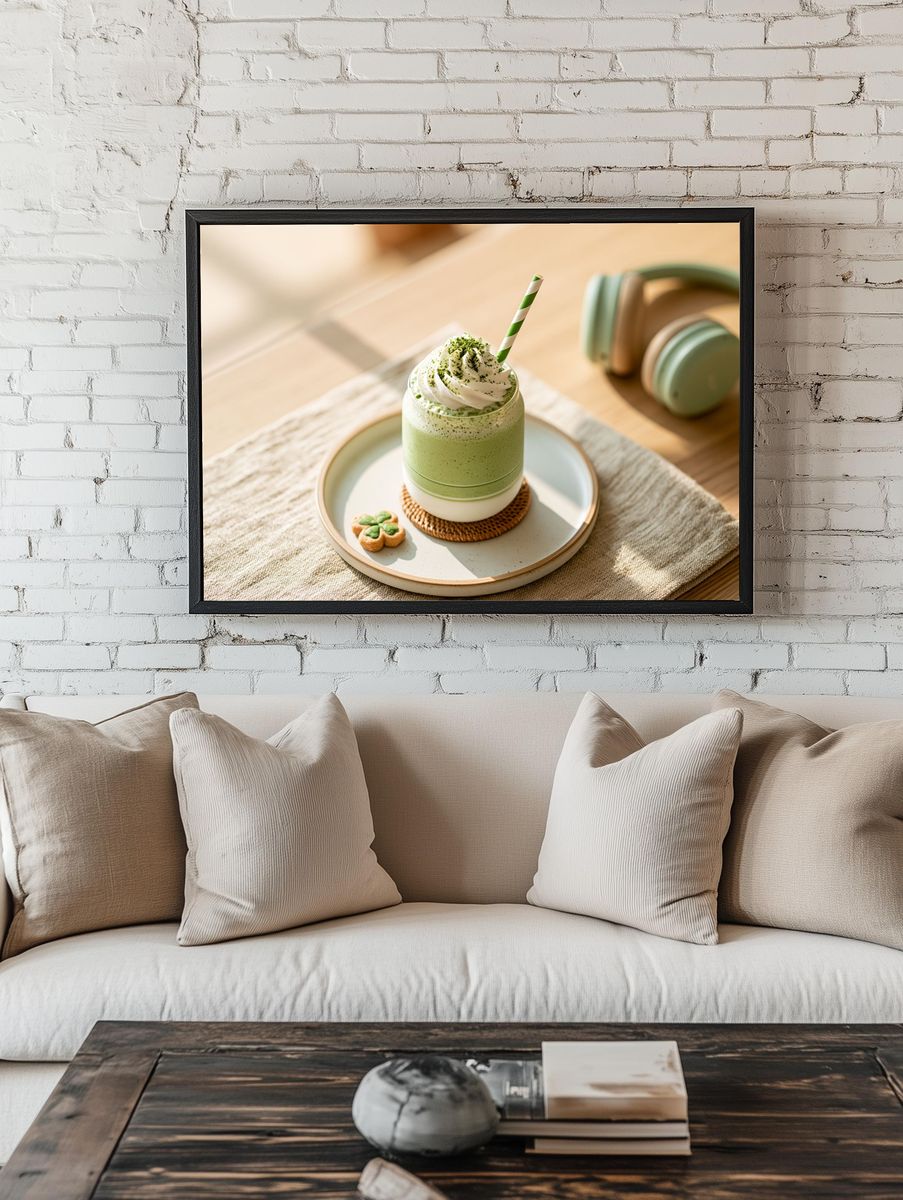 Matcha Latte Still Life Poster. room preview