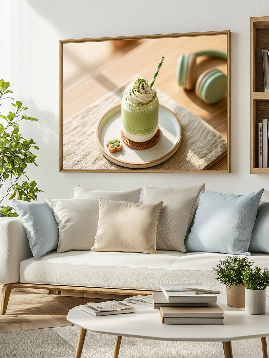 Matcha Latte Still Life Poster. — room view 2