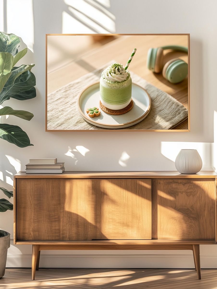 Matcha Latte Still Life Poster. — room view 3