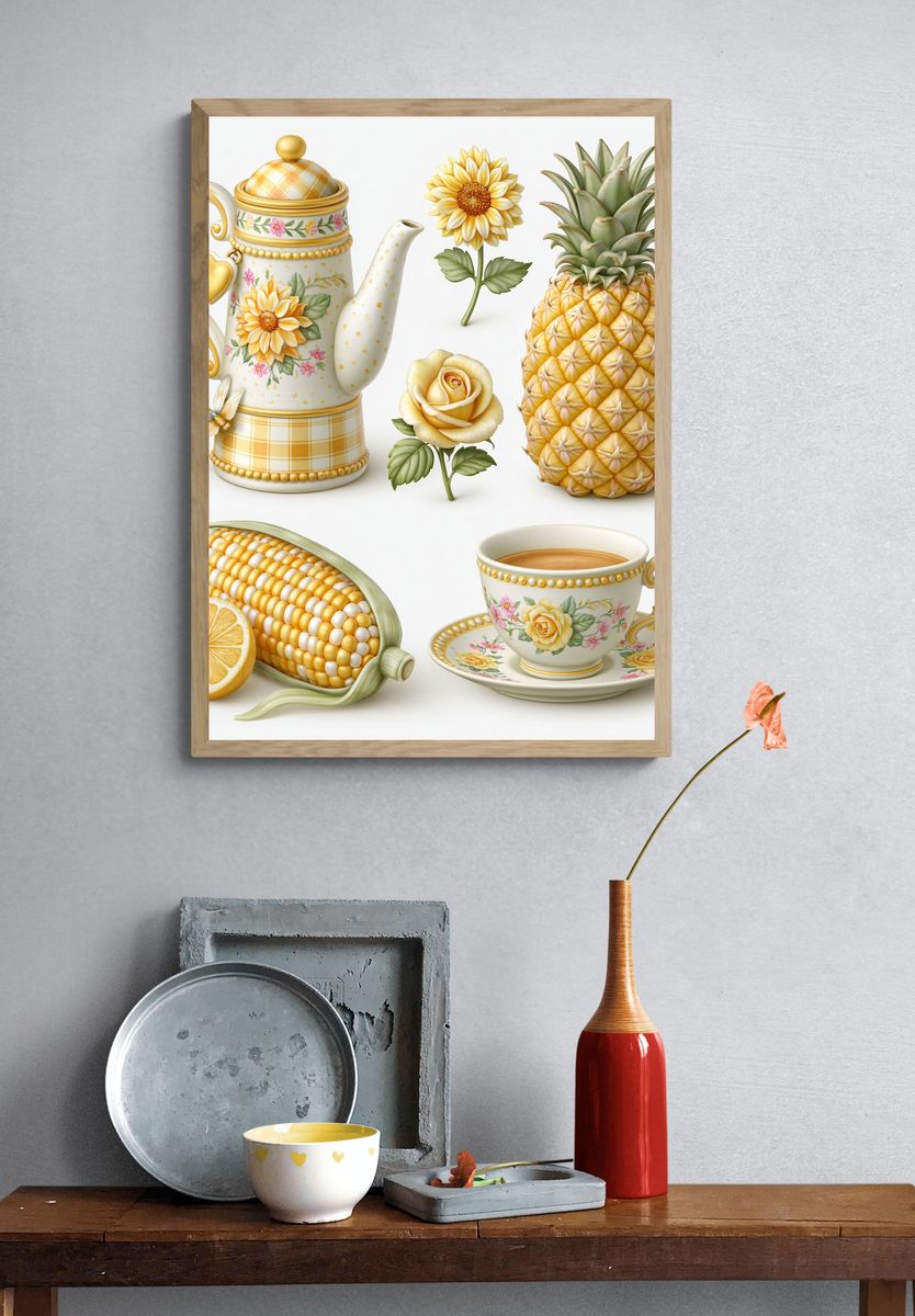 Sunlit Cottagecore Still Life Print. — room view 3