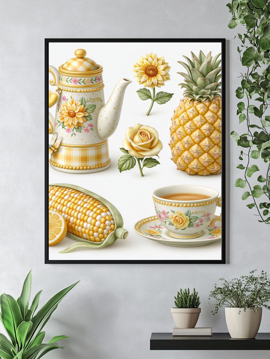 Sunlit Cottagecore Still Life Print. — room view 4