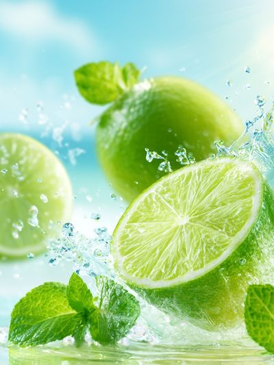 Lime Splash Still Life Poster.