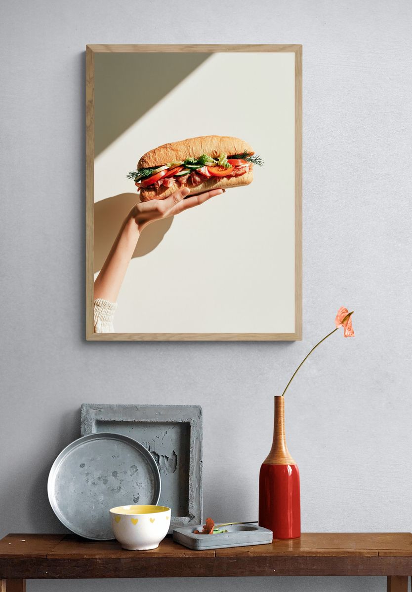 Sandwich Still Life Photography Poster. — room view 3