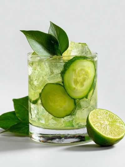 Cucumber Lime Cocktail Photography Poster.