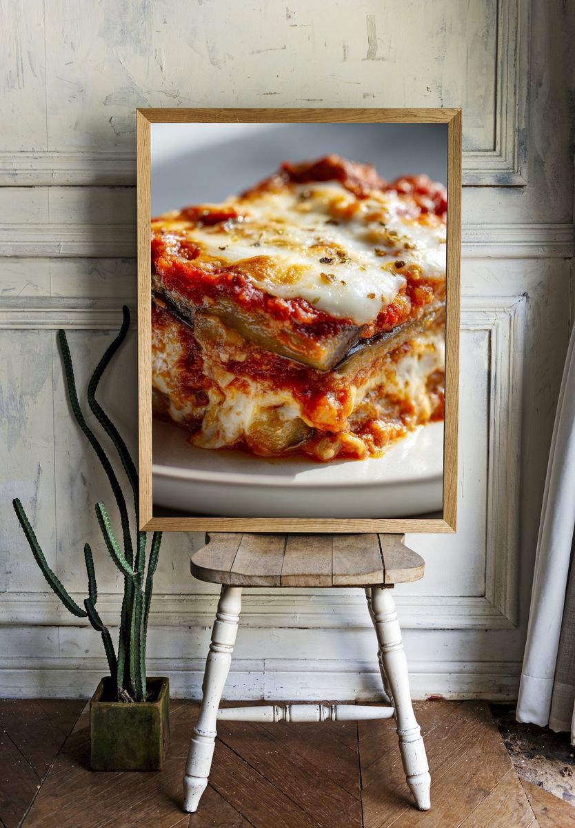 Lasagna Food Photography Poster. — room view 1