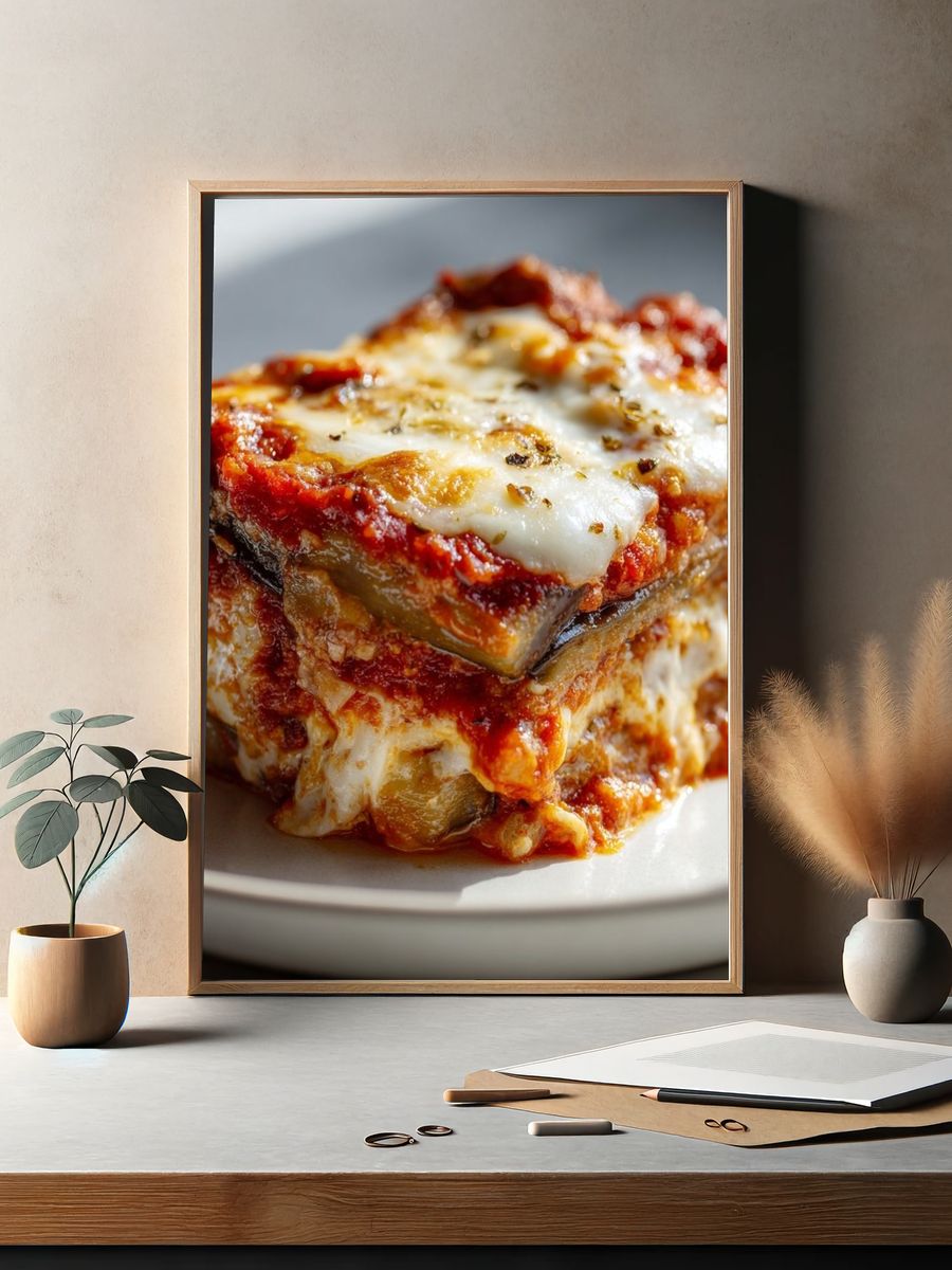 Lasagna Food Photography Poster. — room view 2