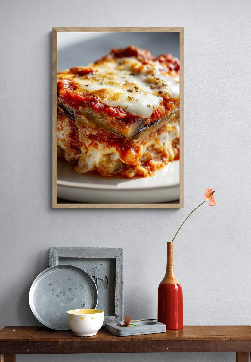 Lasagna Food Photography Poster. — room view 3