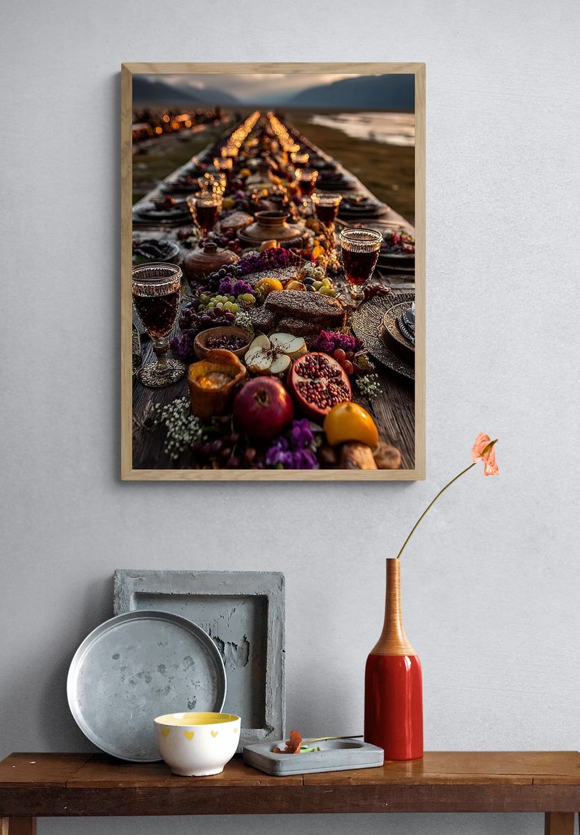 Lavish Feast Table Photography Poster. — room view 3
