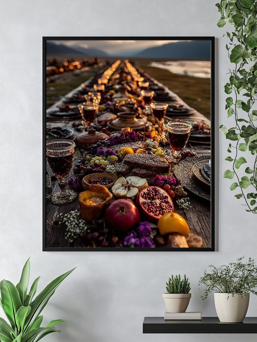 Lavish Feast Table Photography Poster. — room view 4