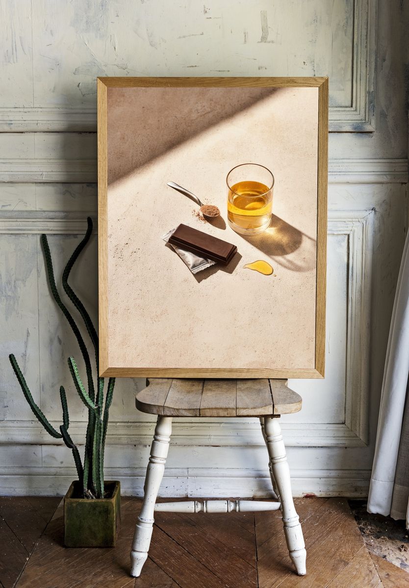 Chocolate and Whiskey Still Life Poster room preview