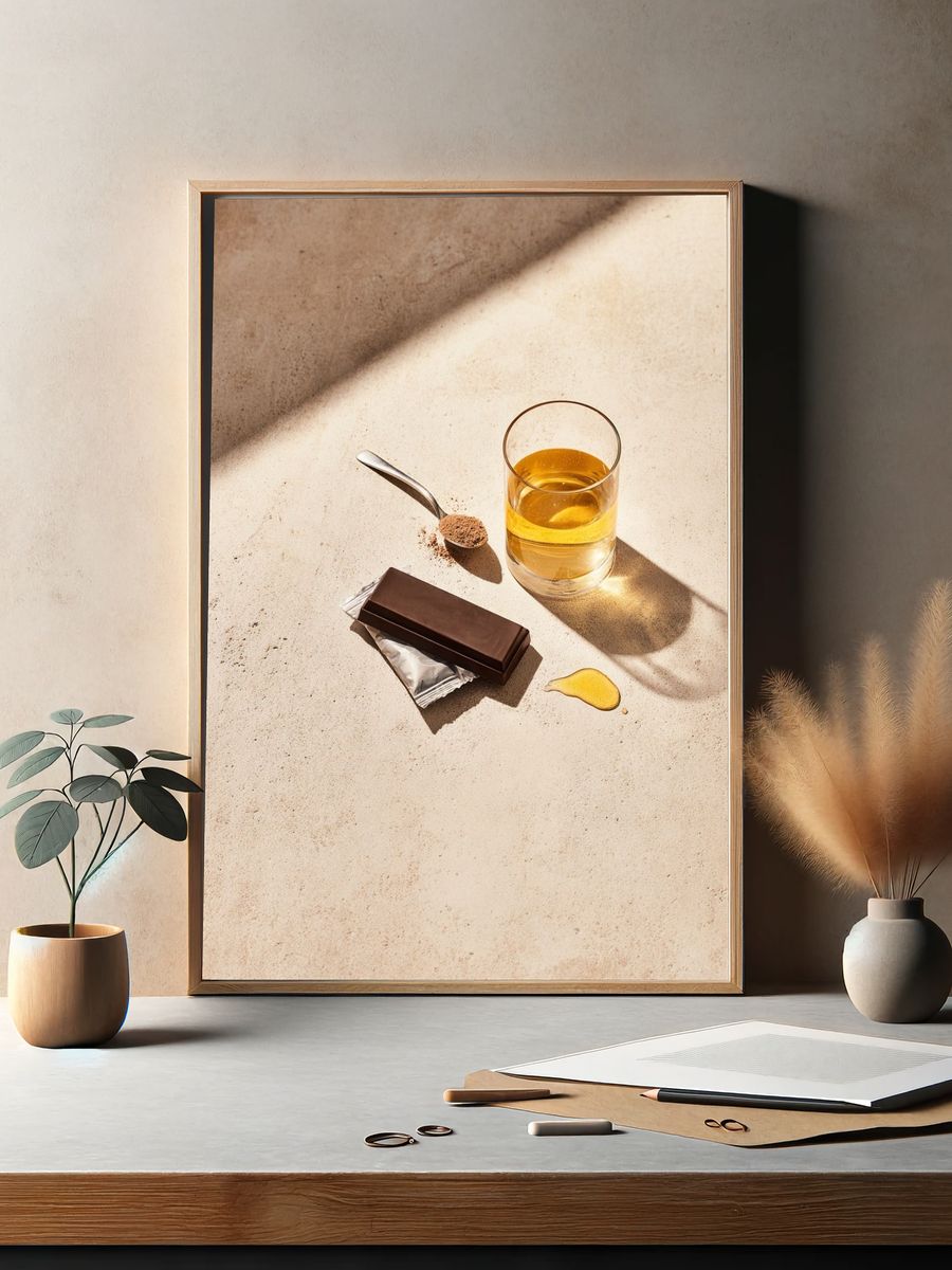 Chocolate and Whiskey Still Life Poster. — room view 2