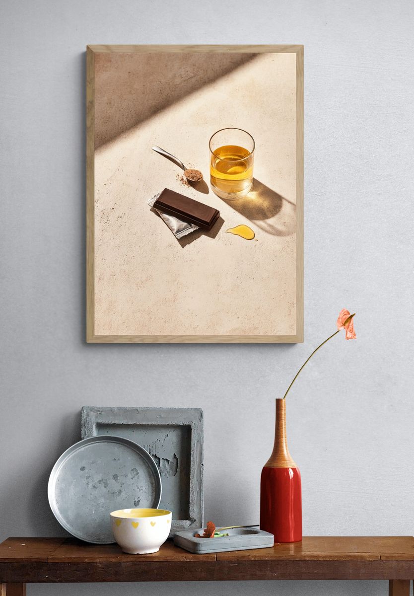 Chocolate and Whiskey Still Life Poster. — room view 3