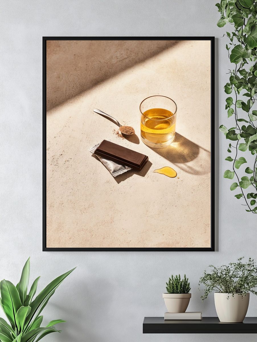 Chocolate and Whiskey Still Life Poster. — room view 4